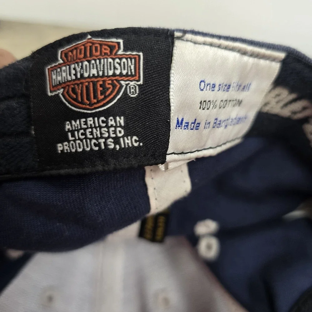Harley-Davidson 03 USA Motorcycle Baseball Hat Cap Blue One Size Fits‎ All