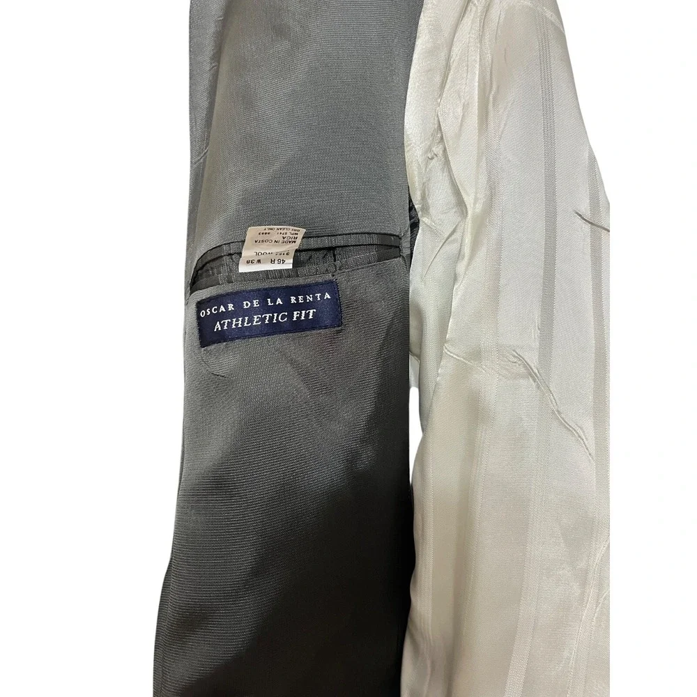 Oscar De La Renta Mens Suit‎ Wool 2 Piece 46XL 46x38 Double Breasted