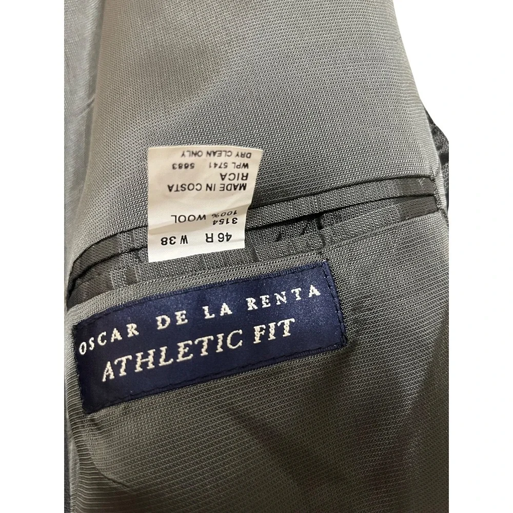 Oscar De La Renta Mens Suit‎ Wool 2 Piece 46XL 46x38 Double Breasted