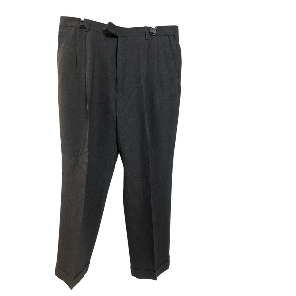 Oscar De La Renta Mens Suit‎ Wool 2 Piece 46XL 46x38 Double Breasted