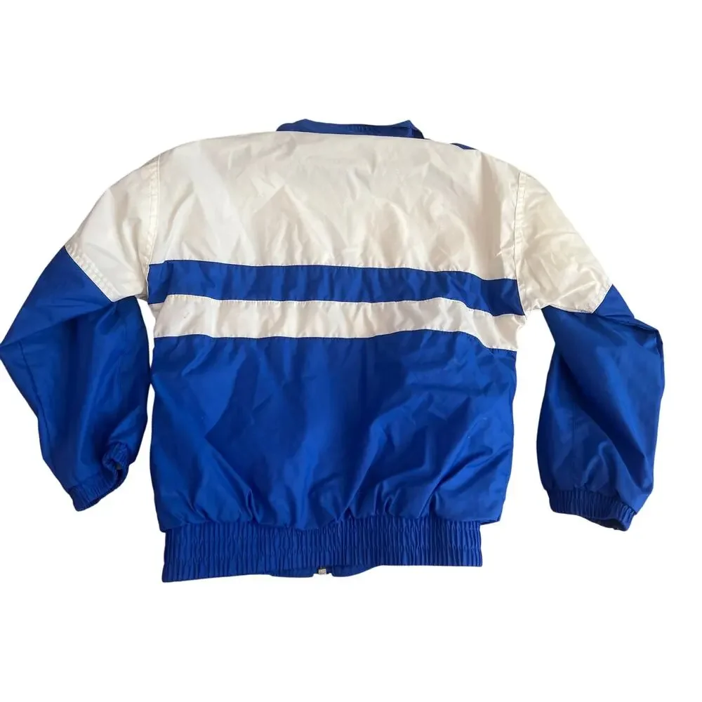 Vintage Hartwell Sports Blue Windbreaker Bomber Jacket Daytona Speedway Youth S