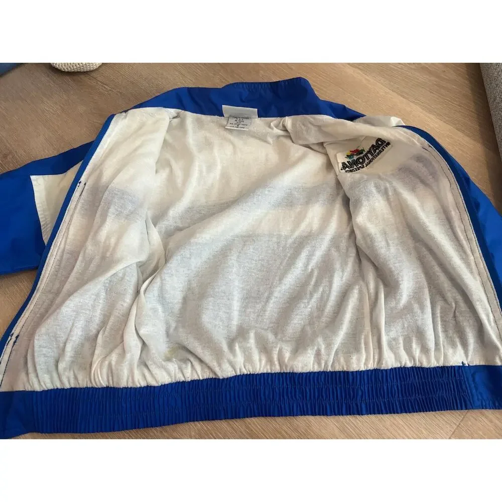 Vintage Hartwell Sports Blue Windbreaker Bomber Jacket Daytona Speedway Youth S