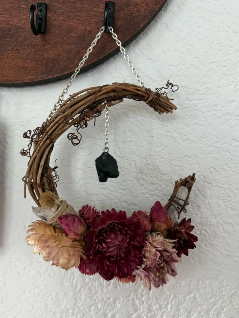 Handcrafted Dried Flower Crescent Wreath
