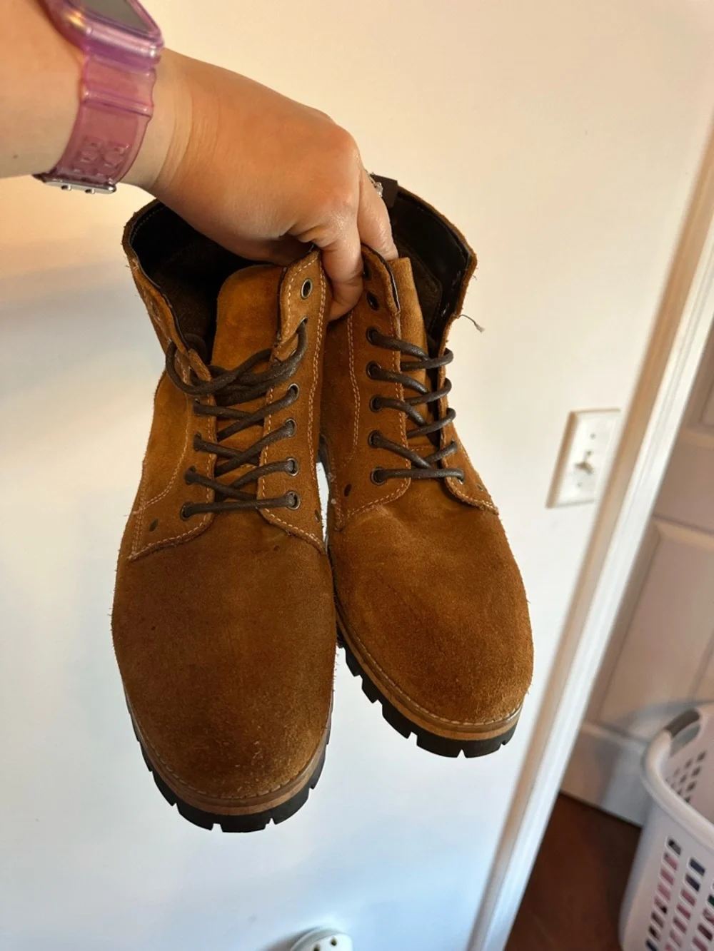 Men's crevo Suede Lace-Up Work Boots - READ DESCRIPTION