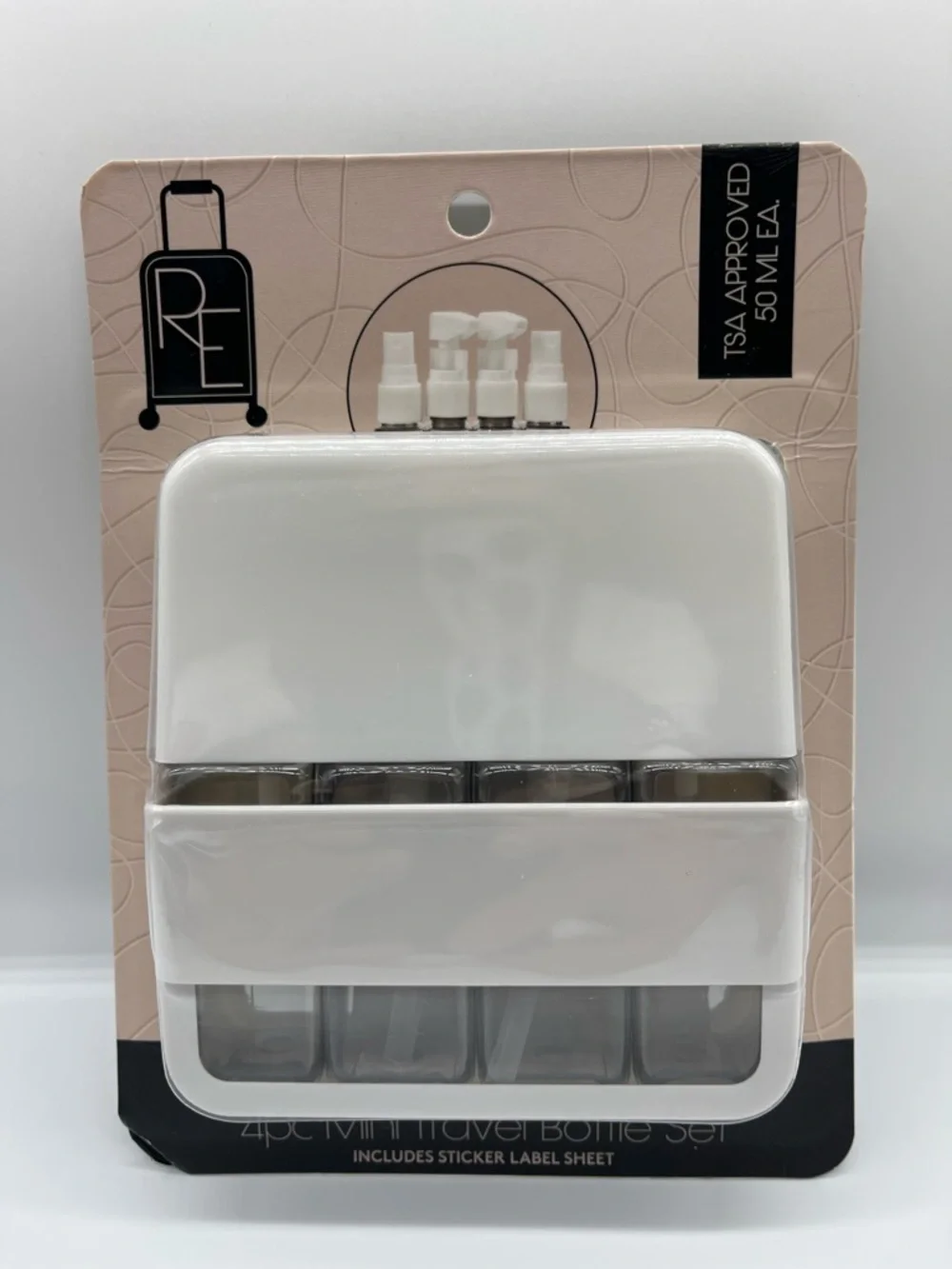 TSA-Approved 4pc Mini Travel Bottle Set - White