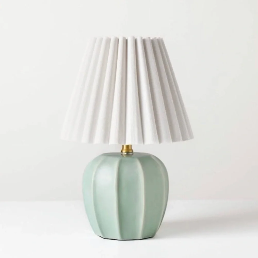 Ceramic Lamp with Scallop Shade Blue/Ivory - Hearth & Hand with Magnolia