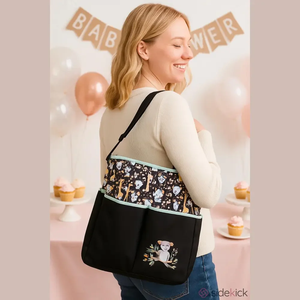 Baby Boom Black and Mint Spacious Baby Bag