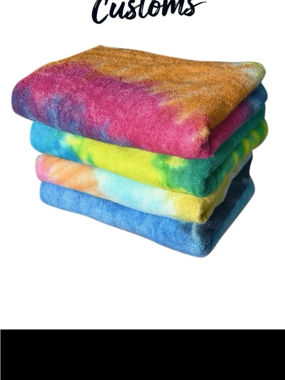 Hand-Dyed Tie Dye Microfiber Towels - Multicolor Set