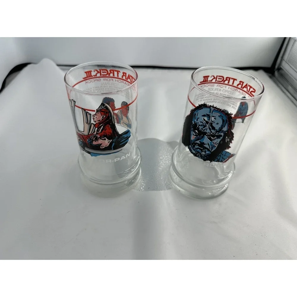 Vintage 1984 Taco Bell Star Trek 3 Movie Lord Kruge & Fal-Tor-Pan Glasses