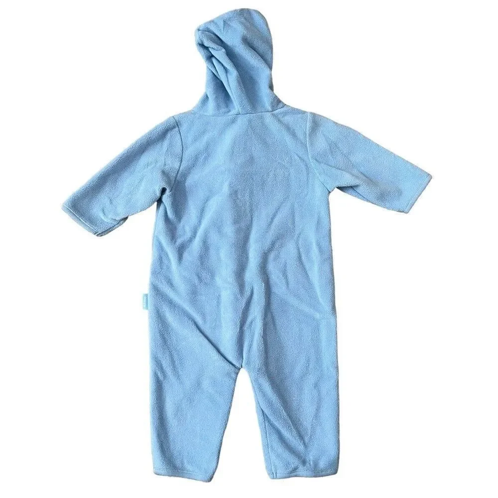 Old Navy Newborn Fleece Jumpsuit‎ Boys Infant Size 3-6 Months Blue Hooded Zip
