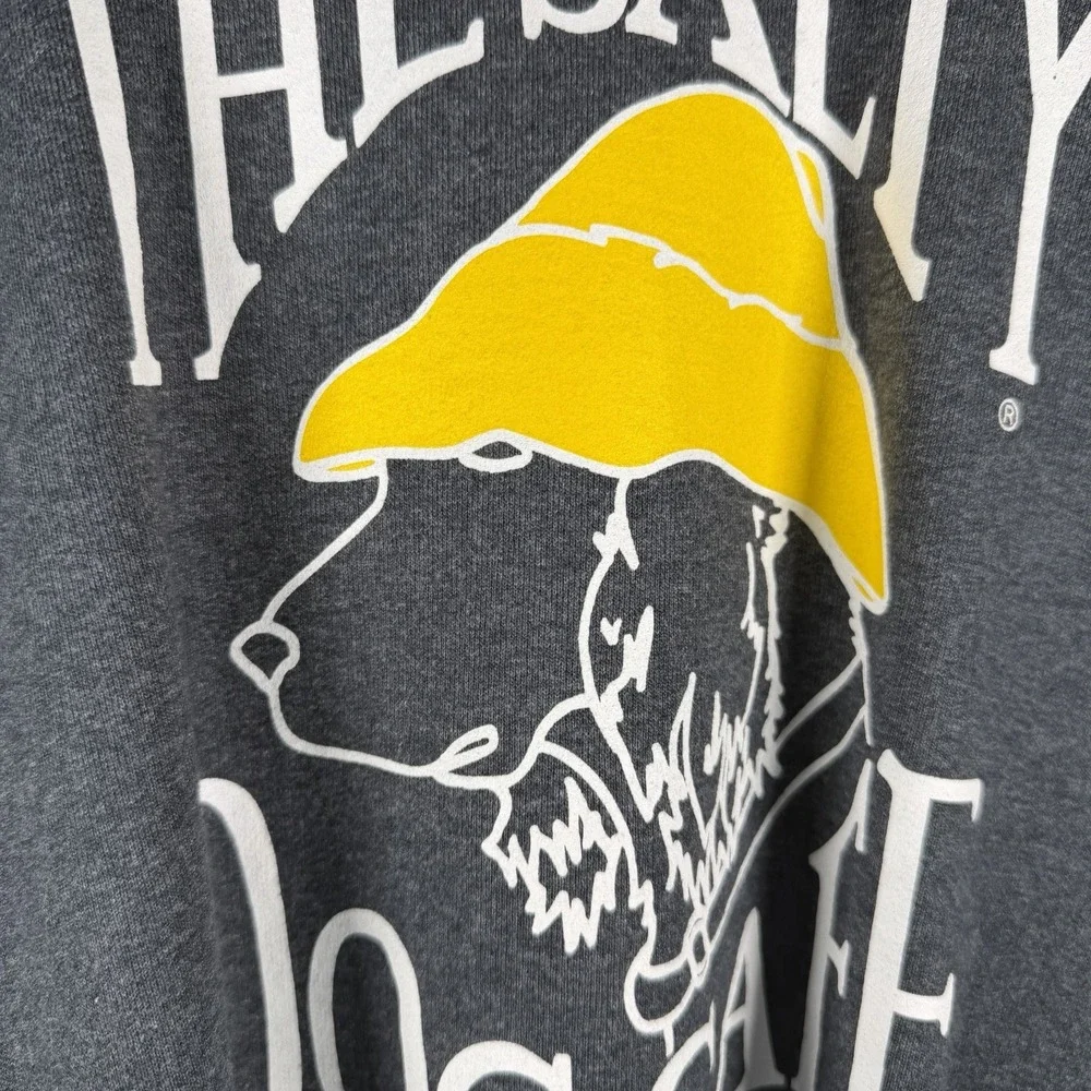 THE SALTY DOG CAFE VNG FADED Blue CREW‎ NECK SWEATSHIRT Dog Yellow Hat Hanes