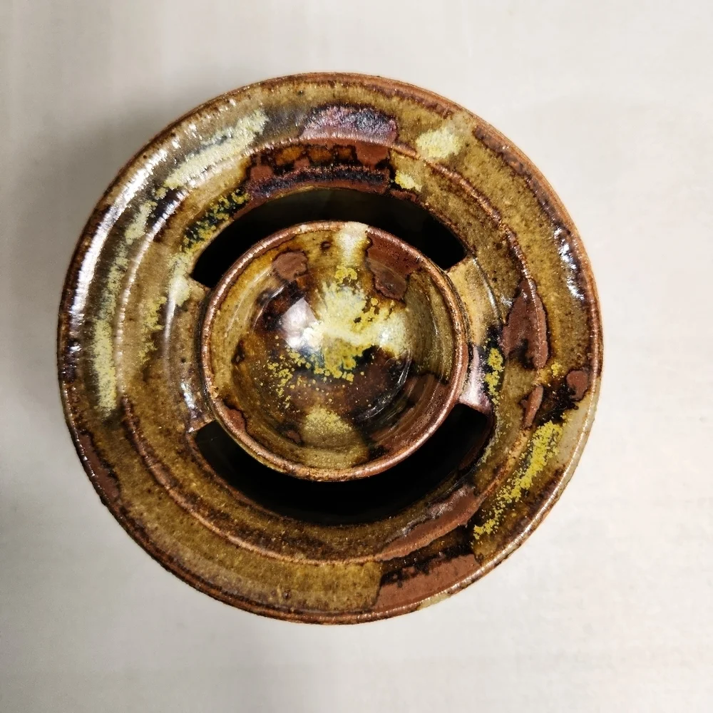 Apex Pottery Stoneware Brutalist Egg Seperator