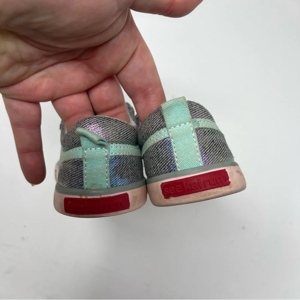 See Kai Run Kristin Sneaker Rainbow Shimmer toddler shoes sz 6