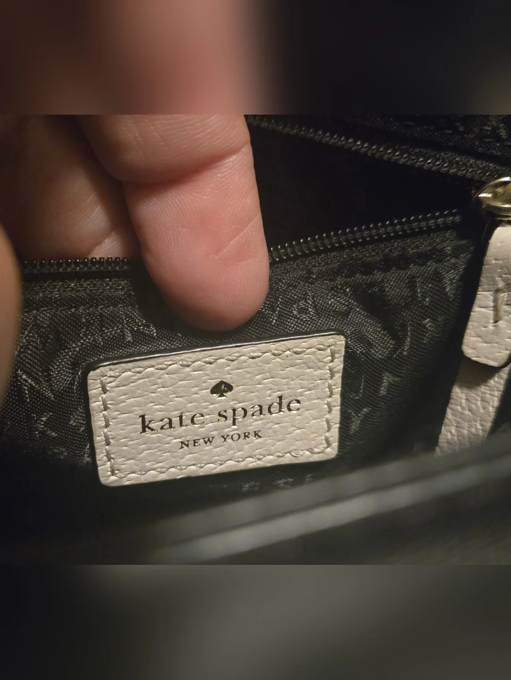 kate spade Black Leather CrossBody with Cream Bow