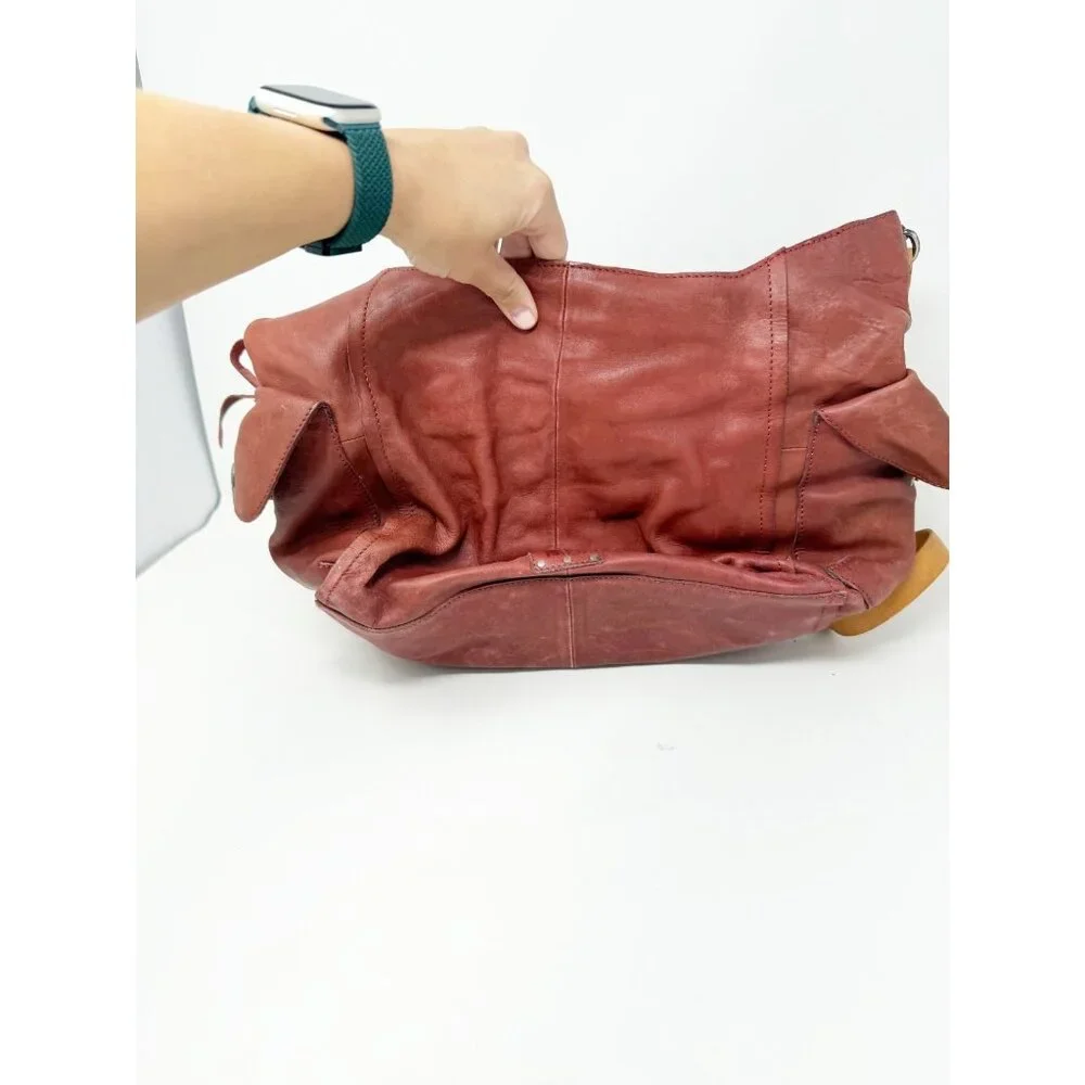 We The Free Free People Ledger Leather Crossbody Bag Purse Crimson Red One‎ Size