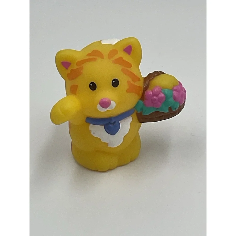 Fisher Price Little People Orange Cat Flower Basket Kitty House Farm