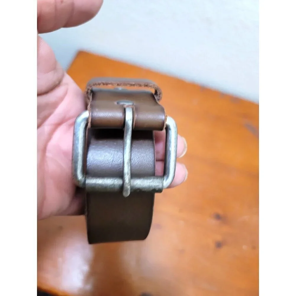 American Eagle Outfitters Brown Leather Belt With Metal Buckle‎ Size S