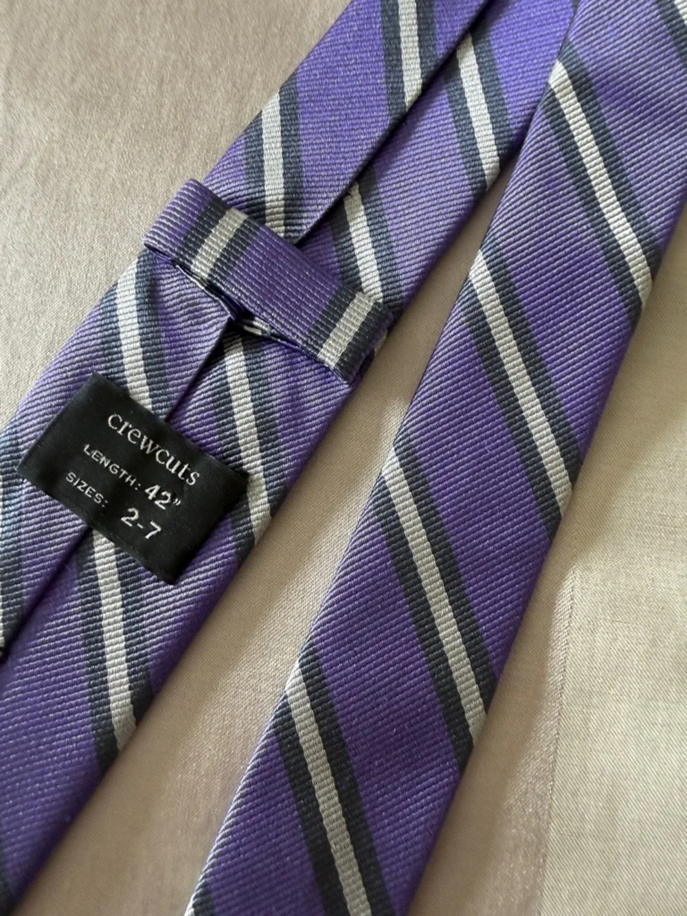Crewcuts Purple and Gray Striped Boy’s Tie