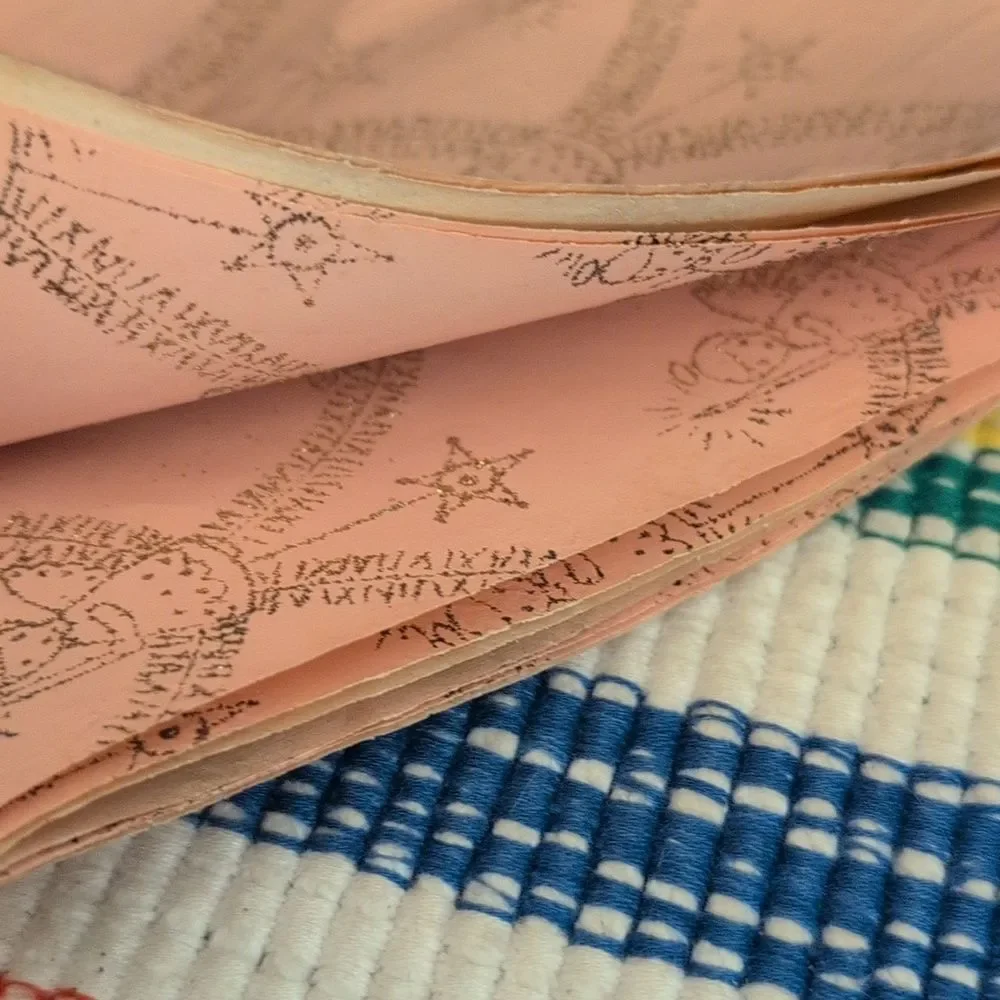 Vintage 50s 60s Tie Tie pink angels gold sparkly textured wrapping‎ paper
