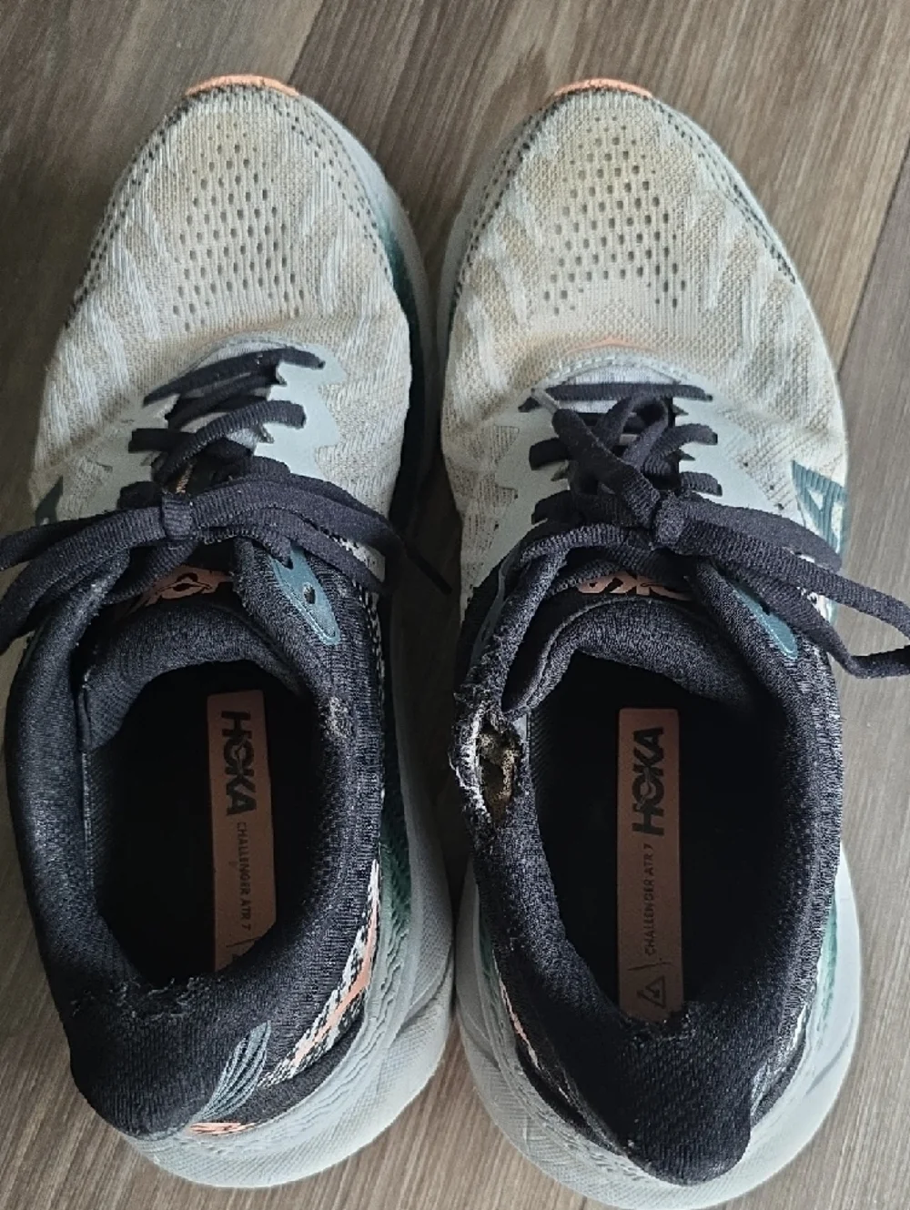 Hoka Women's Running Shoes - Teal, Black & Peach Accents