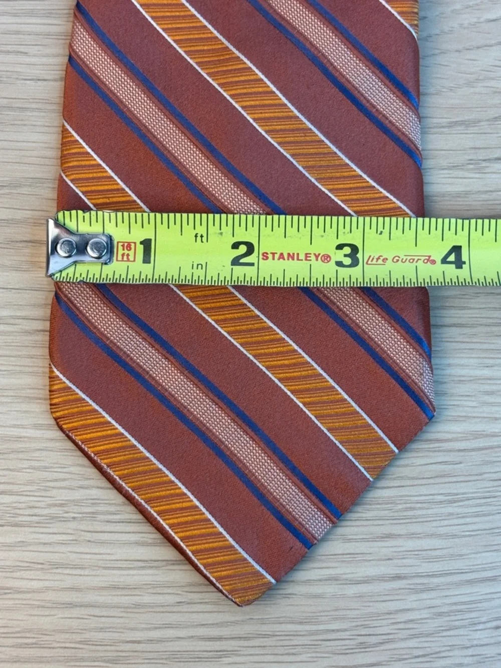 Michael Kors Men's Orange Striped Silk Tie - Classic Formal Accessory