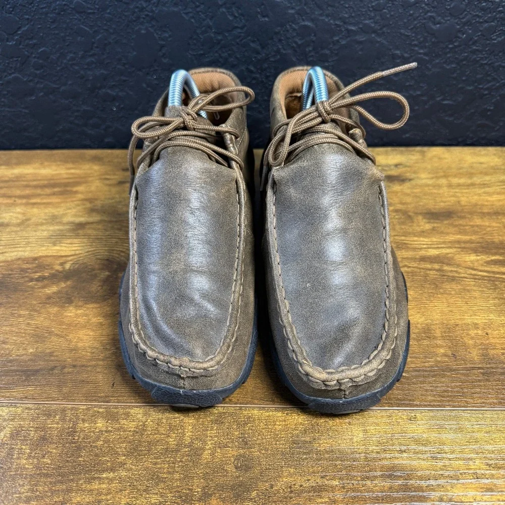 Twisted X Driving Moc YDM0001 Brown Leather Casual Shoes Youth 4M
