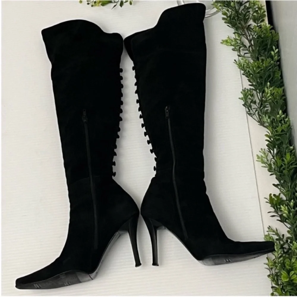 Stuart Weitzman Jet Women's Knee-High Pointed Toe Stiletto Boots - Black Size 7