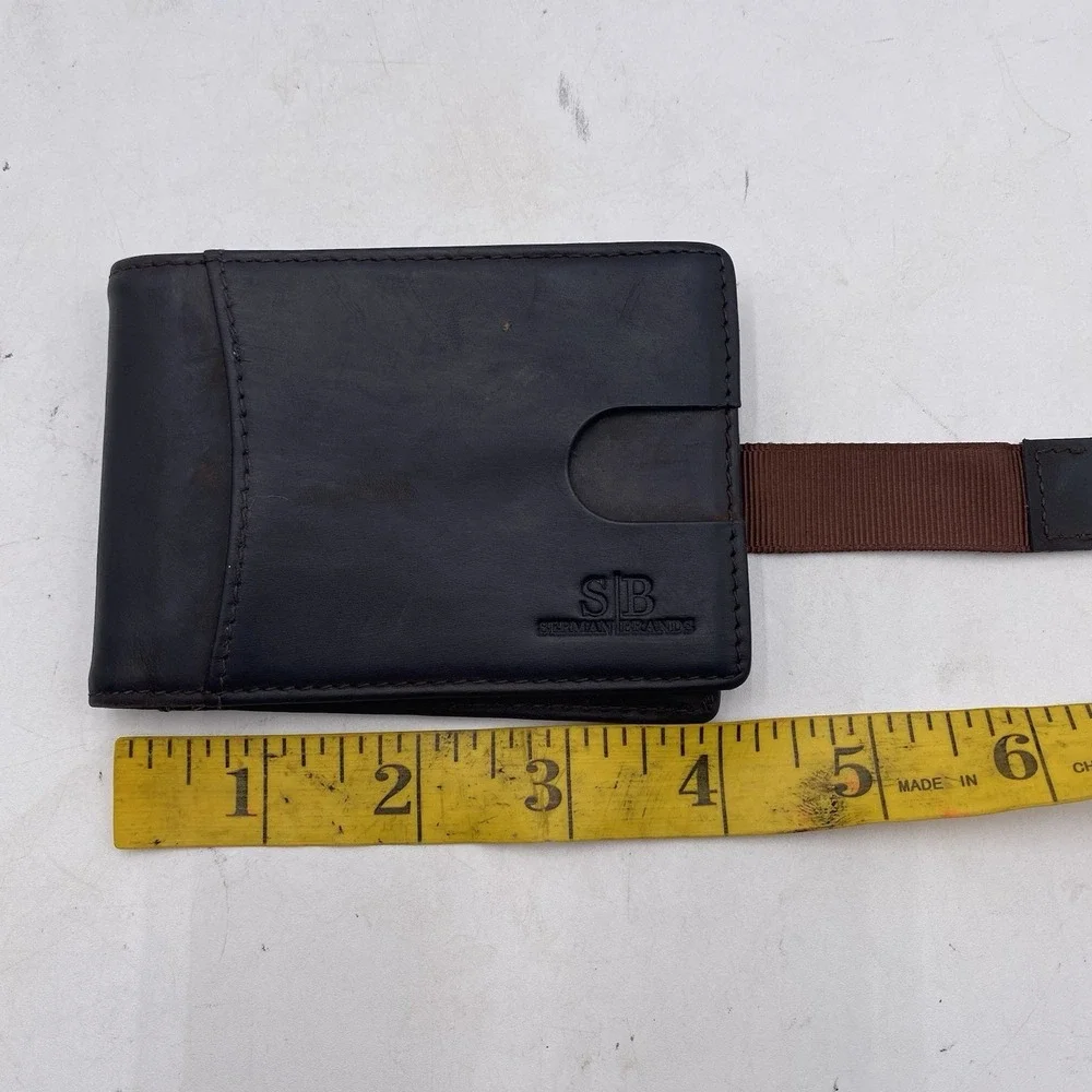 Serman Brands Wallet Dark Brown RFID Blocking Front‎ Back Pocket VGC