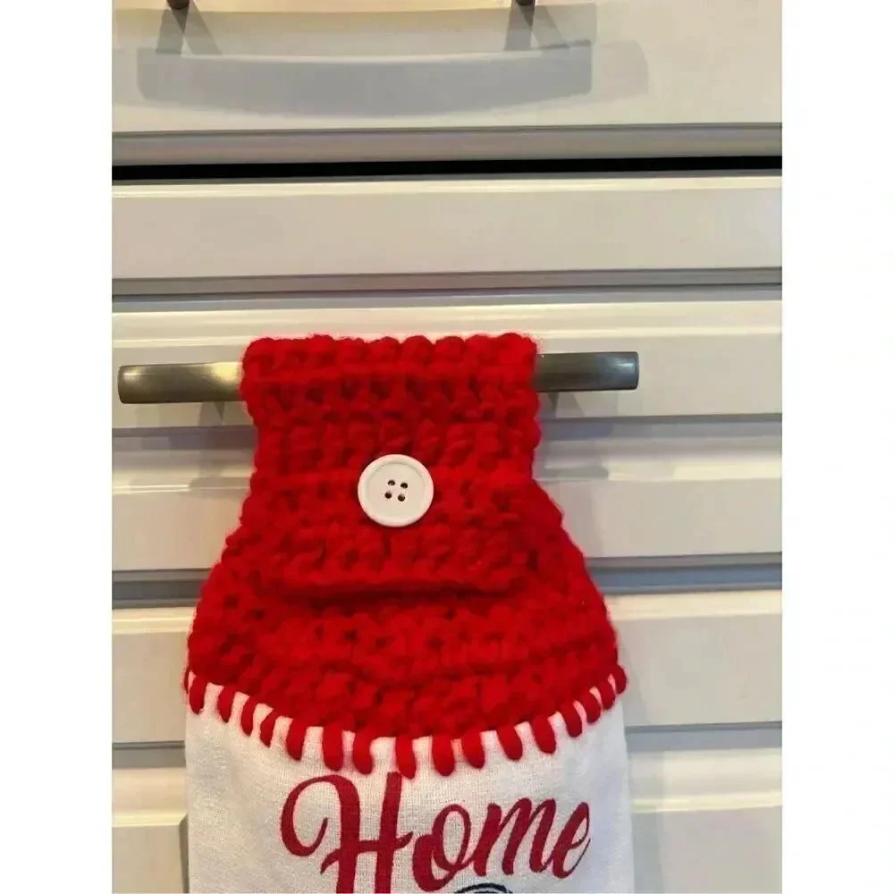Crochet Top Kitchen Towel- Home anchor