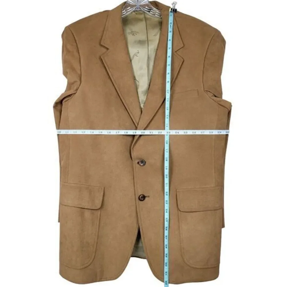 Vintage Tan Suede‎ Blazer Mens 40R Kingsridge Pincus Co USA Sport Coat Old Money