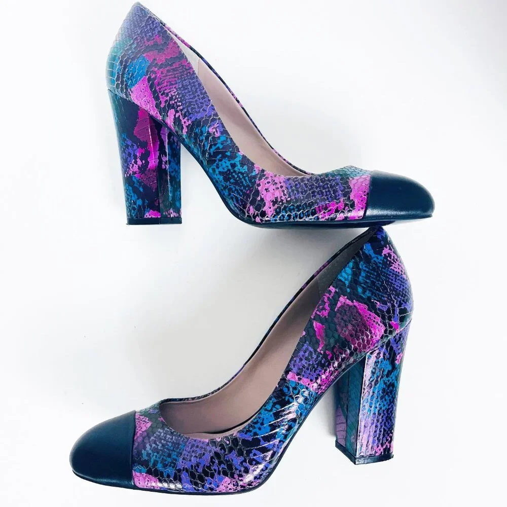 2/$30 Shoes of Prey Snakeskin Chunky Heels