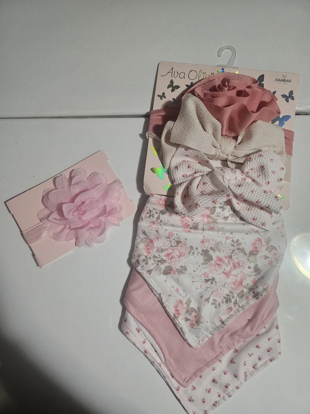 Ava Olivia Baby Bandana Bibs and Headband Set Nwt