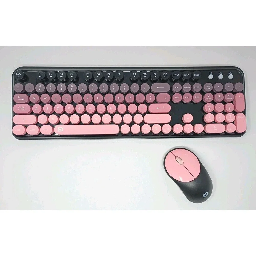 FD 2.4GHz Wireless Keyboard and Mouse Set with Switch Button Full-Size Keyboard