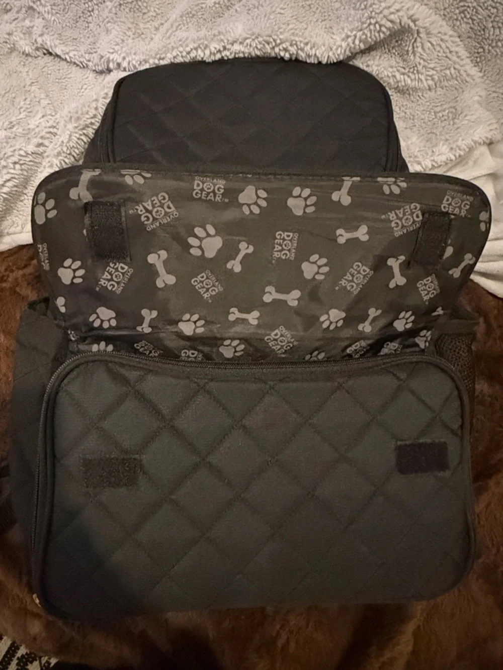 Quilted Black Pet Carrier Backpack