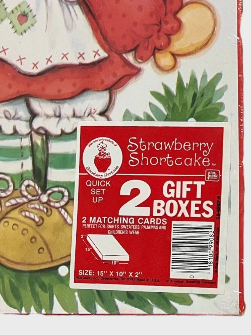 Vintage Strawberry Shortcake Christmas Holiday Gift Boxes - 2 Pack