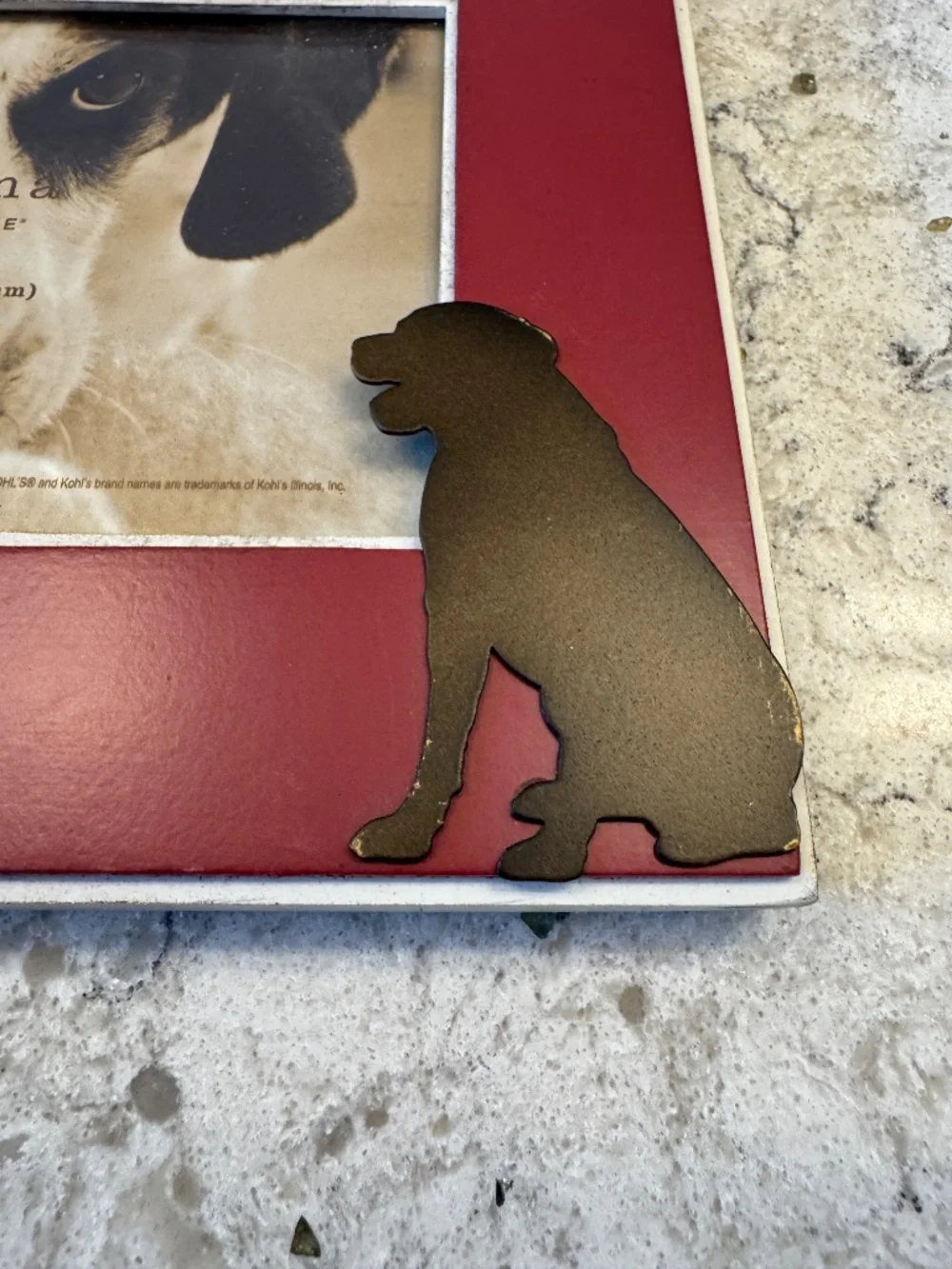 Sonoma Life & Style Dog Picture Frame red metallic design with 