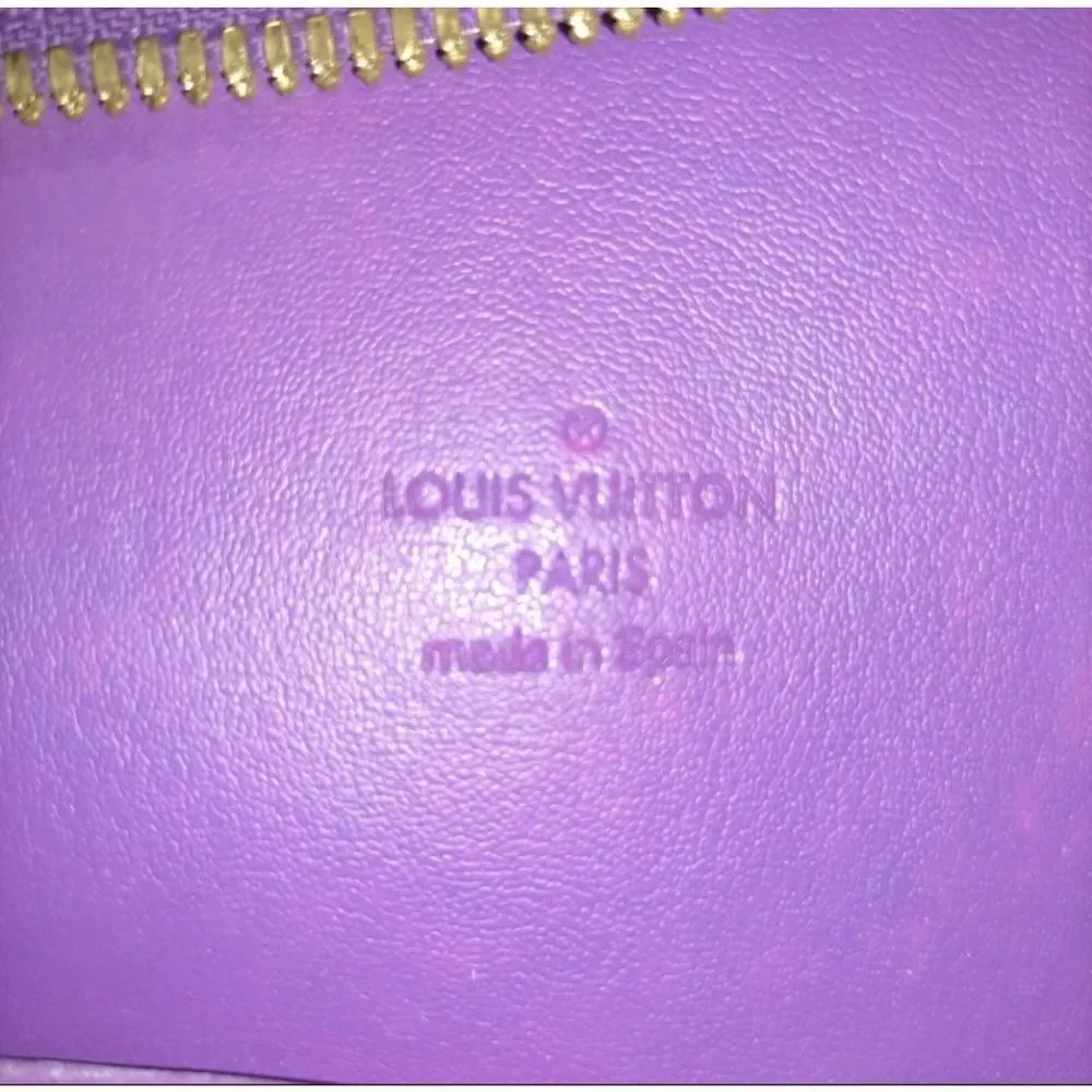 Authentic Louis Vuitton LV Hand Bag M91081 Sutton Purple/Bronze Vernis 2104323.