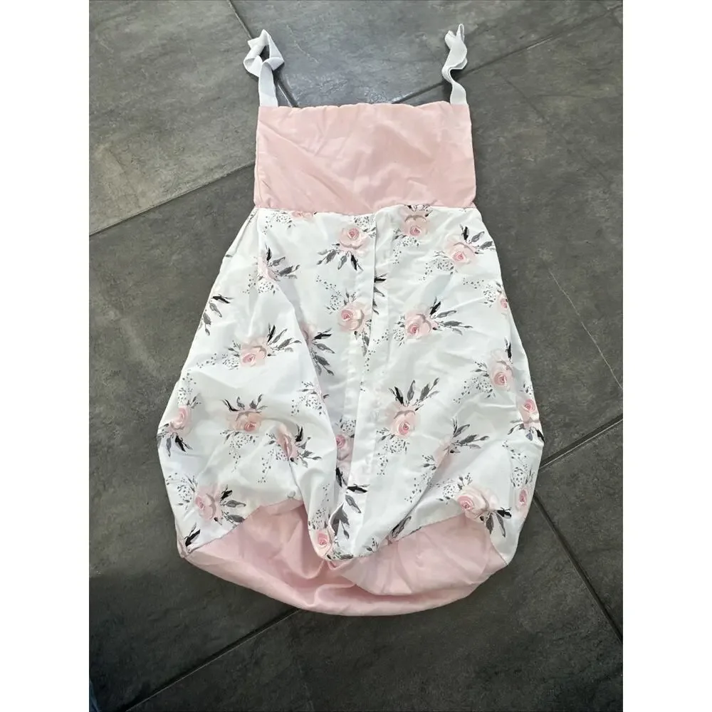 BEEWEED‎ Floral Crib Blanket Comforter, Skirt, Diaper Holder, Bear Rug Pink Rose