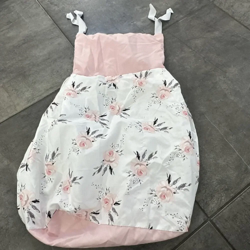 BEEWEED‎ Floral Crib Blanket Comforter, Skirt, Diaper Holder, Bear Rug Pink Rose