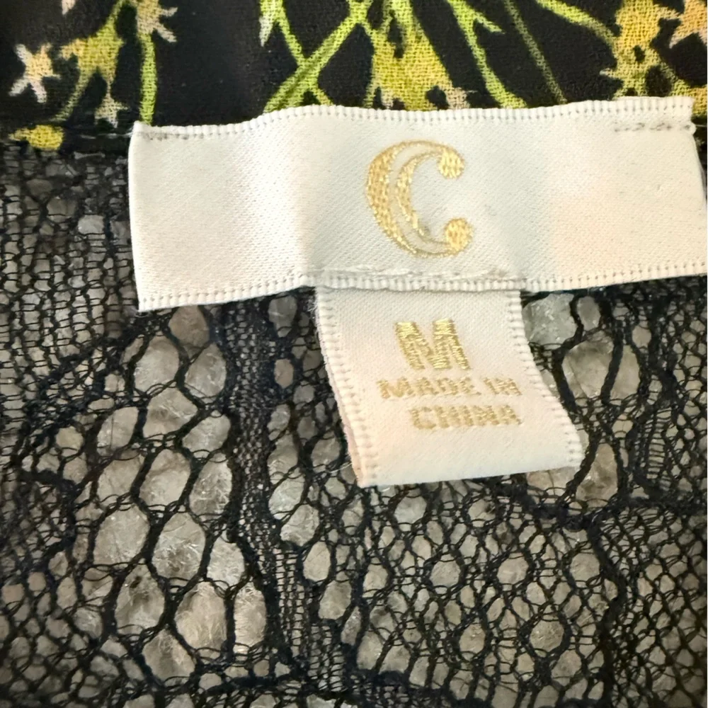 C Black floral Lace Top medium