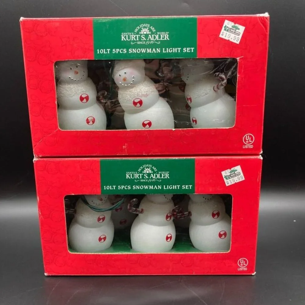 2 Kurt S. Adler 10 LT 5 PC Snowman Light Sets