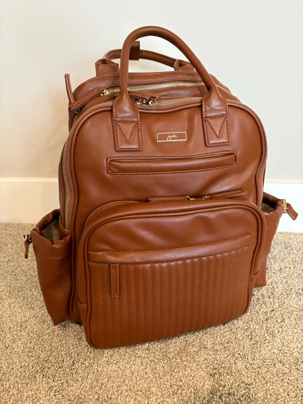 JuJuBe Million Pockets Deluxe Backpack Diaper Bag, Spice