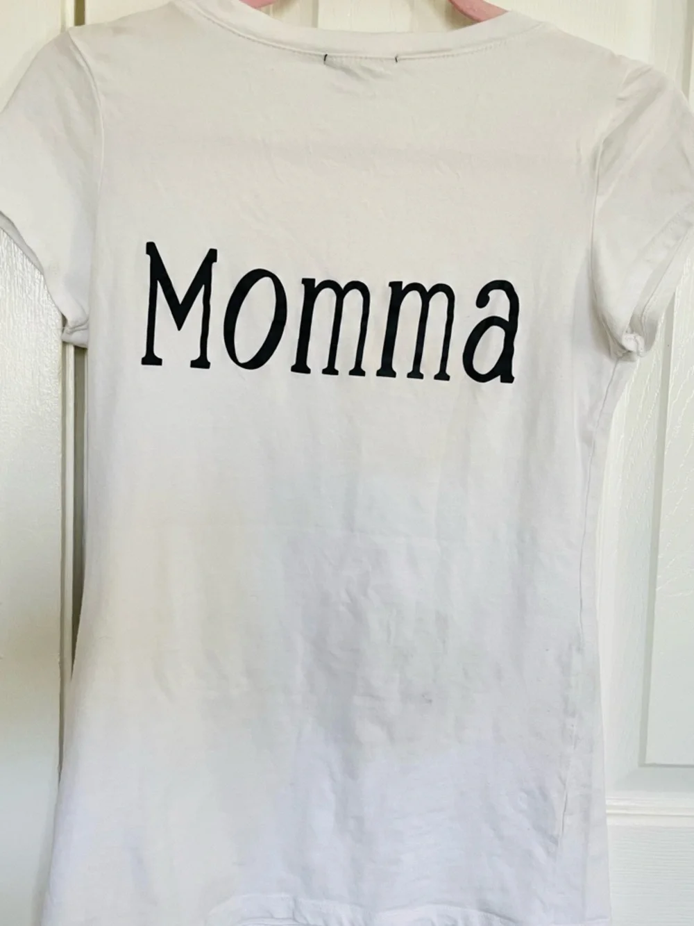 Ambiance White Tee with Black 'Birthday', Gold 'SQUAD' and Red Lip Graphic