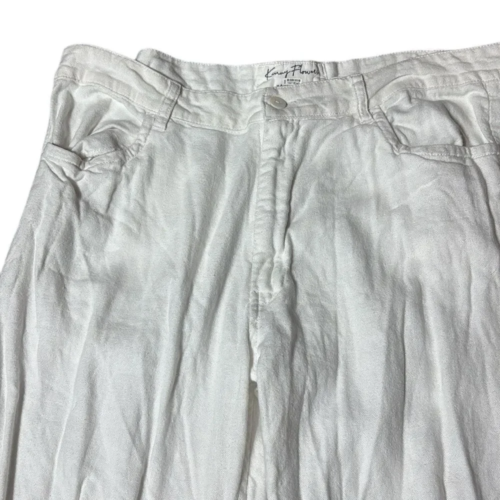 Kenny flowers men’s xl the casa Blanca white linen blend vacation pants