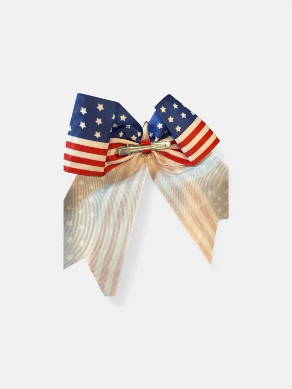 Patriotic Star Ribbon Alligator Clips Hair Bows - Red, White & Blue 7.00 Each