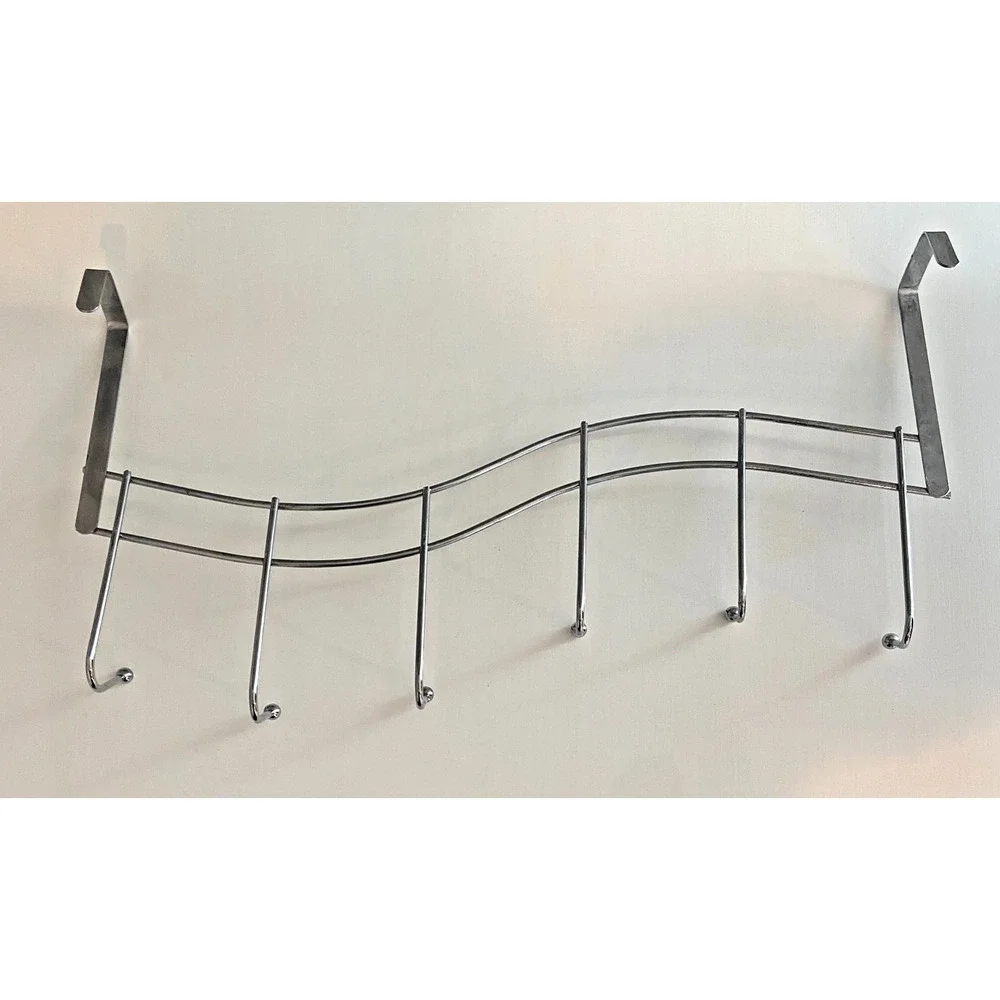 Over The Door 6-Hook Metal Towel and Coat Hanger, Set of 4, 18