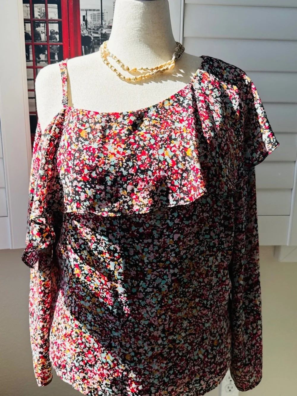 INC International Concepts strap ruffle overlay