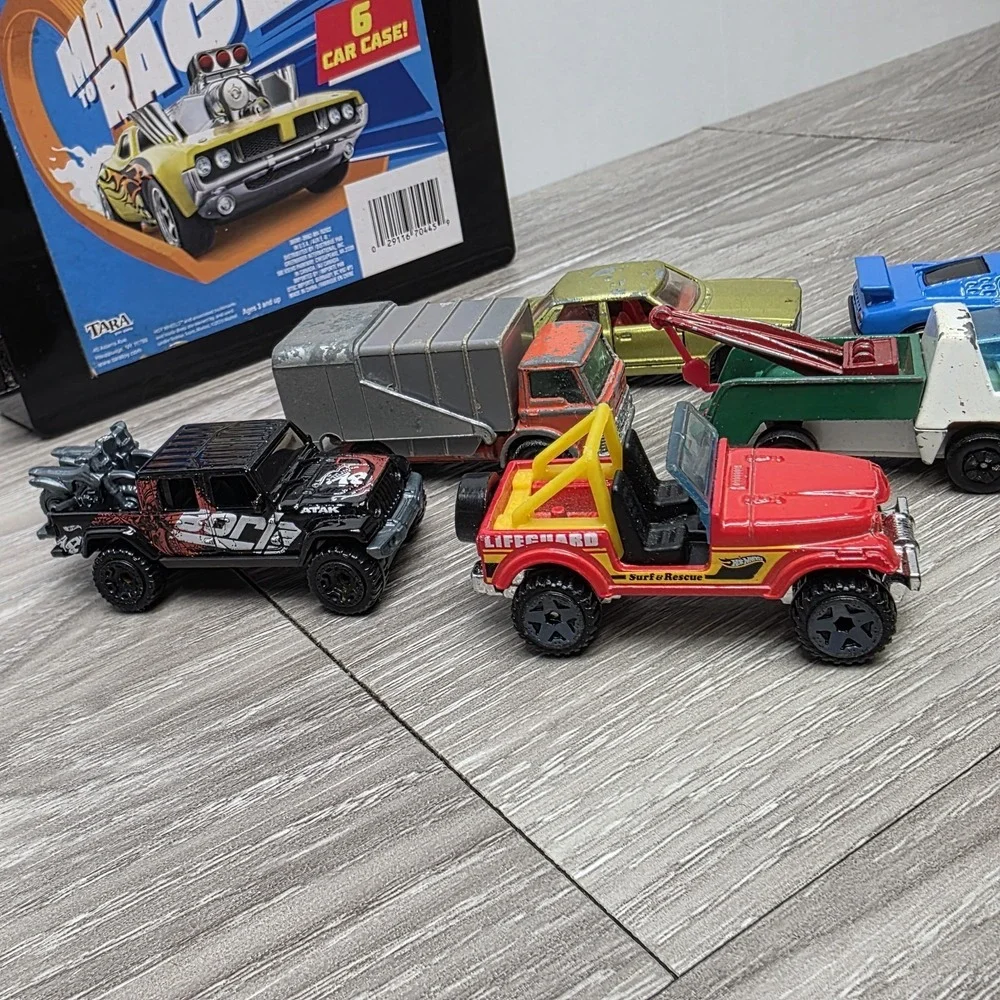 Hot Wheels 6 Car Case with 6 Hot wheel Cars Lot - Old To New Cars