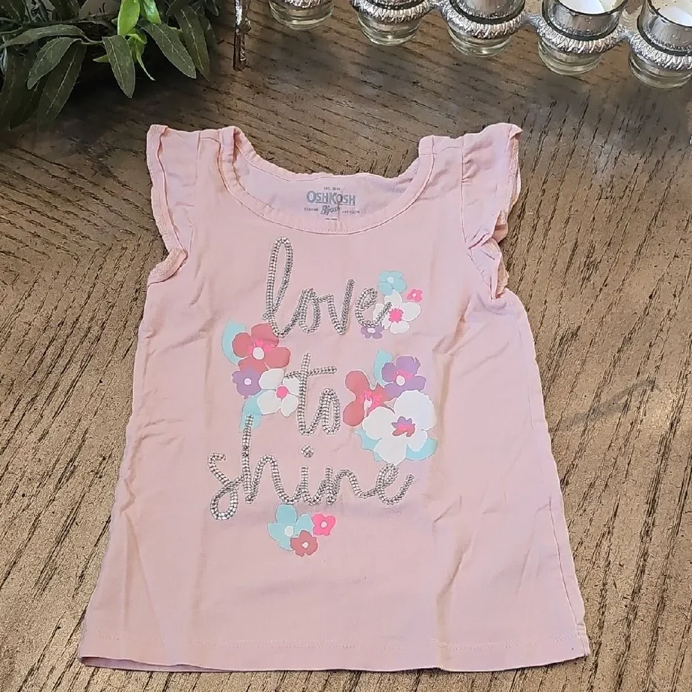 OshKosh B'gosh Pink 'Love to Shine' Floral Tee 3T
