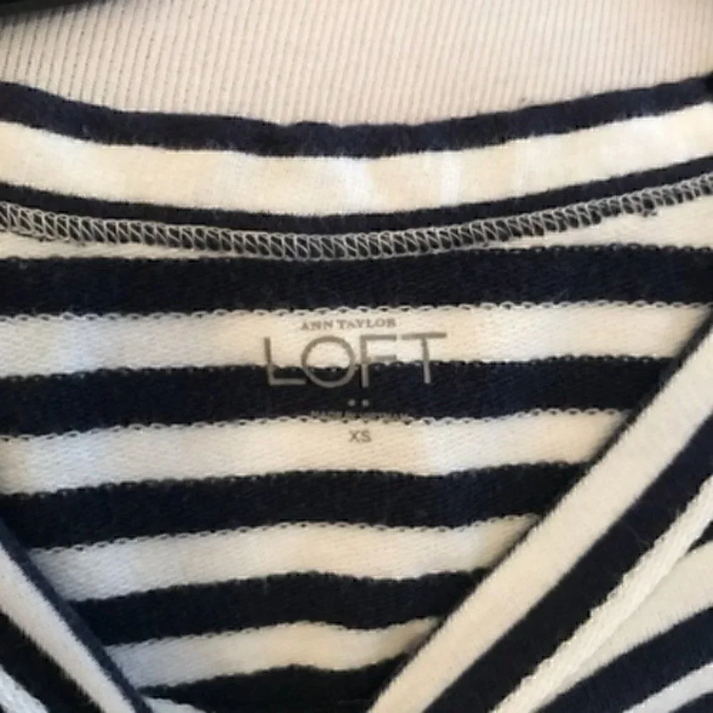 LOFT:Navy/White Striped Sailor Sweatshirt Sz XS